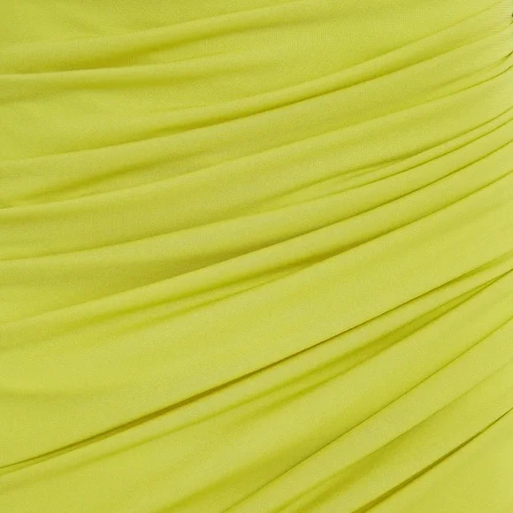 HALSTON Averie Ruched cut out jersey cocktail midi dress in sulfer size 16 - Picture 7 of 10